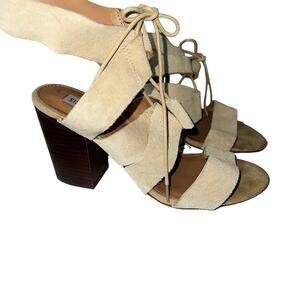 Steve Madden Suede Leather Heels Sandals Shoes Women’s 7.5